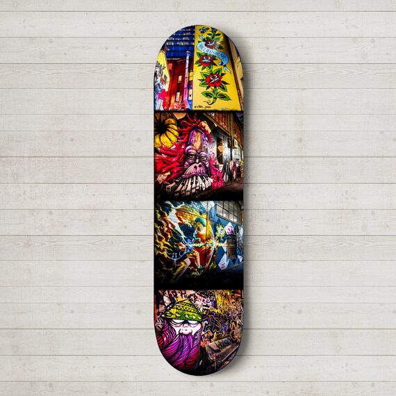 Skateboard Art Graffiti Man Cave Decor Street Art Skateboard Deck Art Melbourne Photo Handmade Teen Boy Gift For Him