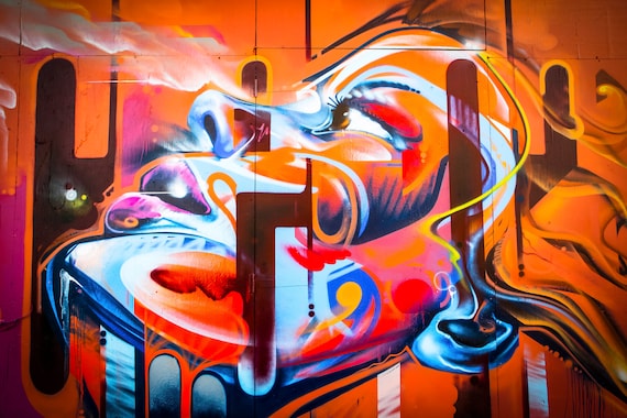 Canvas Painting Graffiti Street art urban wall decor large size