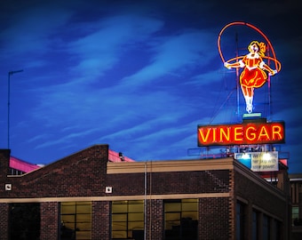 Skipping Girl, Melbourne Photograph, Little Audrey Print, Melbourne Icon, Skipping Vinegar Girl Sign, Famous Signs, Australian Poster Photo