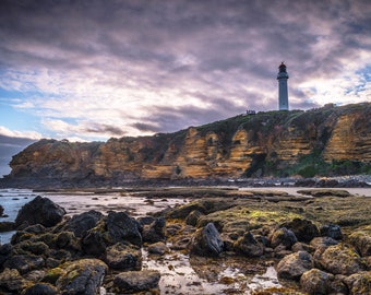 Great Ocean Road, Light House Decor, Twelve Apostles, Rocky Shore, Extra Large Canvas Art, Coastal Photobeach, Australian Made, Blue Herring