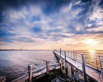 StKilda Photo Beach Photography Sunset Wall Art Pier Photograph Lighthouse Wedding Gift for Her 8x12 Print Brookes Jetty