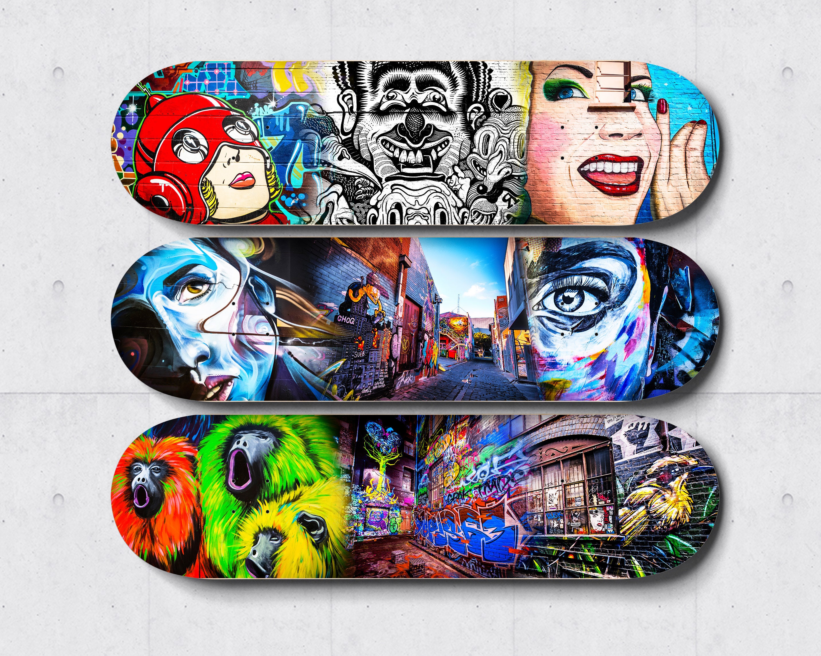 Skateboard Deck Wall Art, Street Art Print, Graffiti Decor
