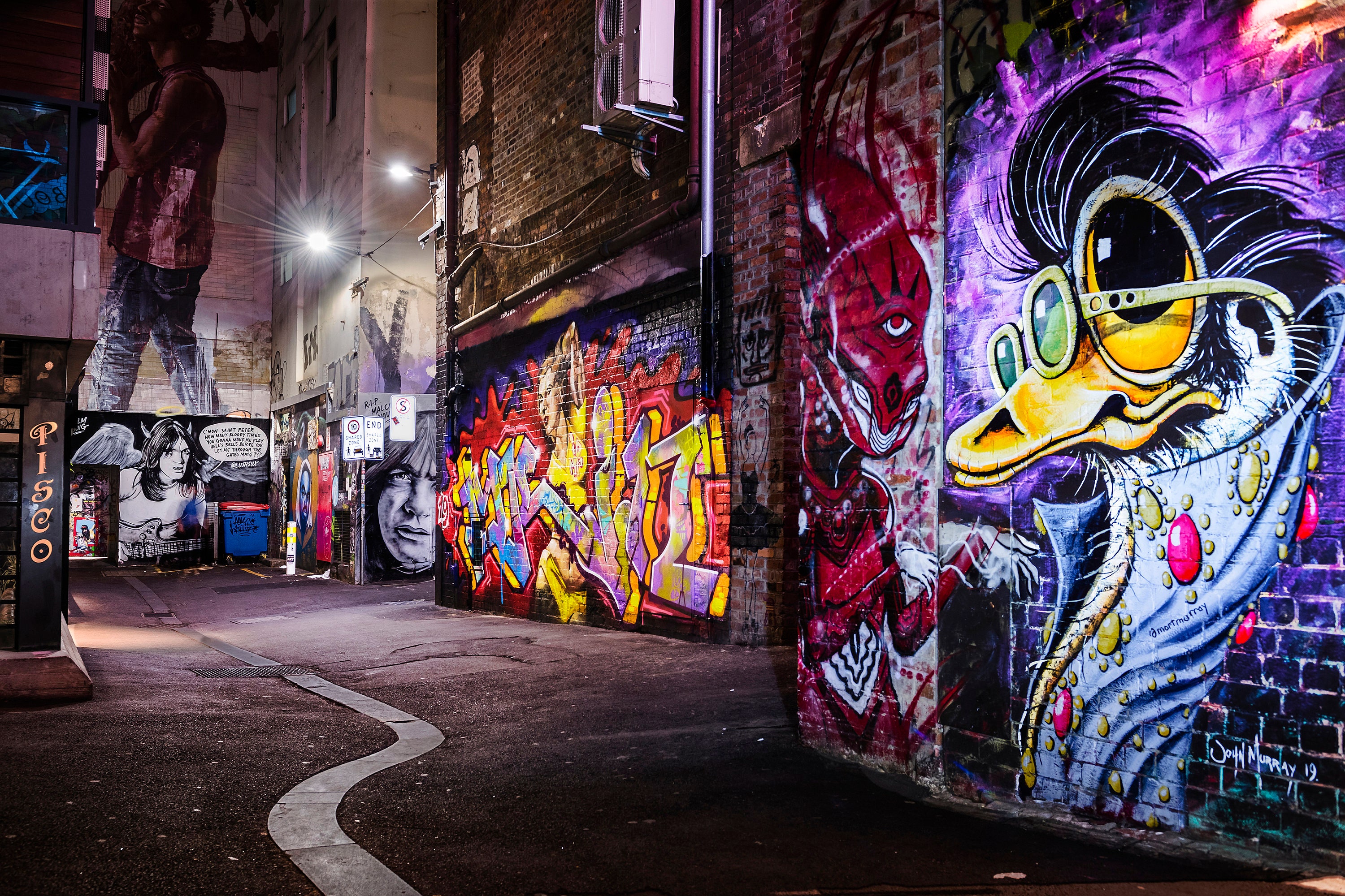 Street Art Print, Graffiti Wall Art, Melbourne Photography, ACDC Lane