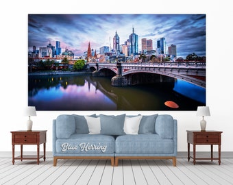 Melbourne Photograph, City skyline, Photography Prints, Australia Art, night sky print, sunset wall art, Travel Photo, Wedding Gifts