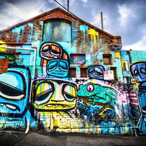 Street Art Graffiti, Graffiti Wall Art, Gift for Boyfriend, Melbourne Photo, Fine art prints, lounge room decor, teal wall art, photo gifts