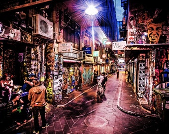 Graffiti Photography, Melbourne Print, Street Art Photo, apartment gift, spray paint art, urban photography, Boyfriend Gift, Degraves Street