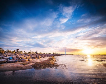 St Kilda Beach, Coastal Wall Art, Luna Park, St Kilda Pier, Melbourne Print, Sunset Photography, Travel Gift, Summer Home Decor, panorama