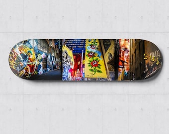 Skateboard Decor, Street Art Wall Art, Graffiti Photography, Melbourne Australia, Photograph prints, skateboard deck art, teen room decor