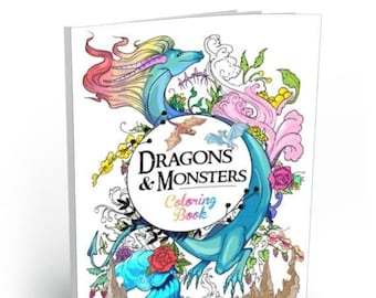 Dragons & Monsters - Adult Coloring Book