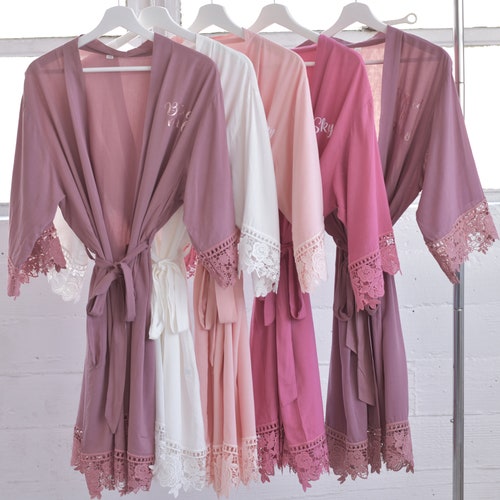 Cotton Personalised Robes / Floral Bridesmaid Robes / Getting Etsy