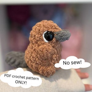 Puddles the Platypus No Sew w/Low Sew Option Crochet Pdf Pattern ONLY! -only sewing required is the tacking of tail for the low sew version.