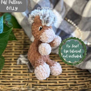 Paige Pony NO SEW Snuggler Lovey Crochet Pattern Pdf Only