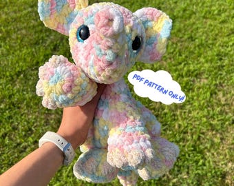 Jumbo Crochet Elephant Lovey Crochet Pattern Pdf Only
