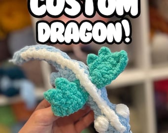 CUSTOM Crochet Dragon Plushie Palm Plushie Mythical Creature Handmade Present Birthday Gift