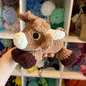 Crochet Hewie the Splooting Weighted Highland Cow Creature Handmade Lover Birthday Gift Plushie