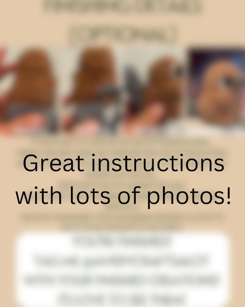 May include: A close-up of a book with the text "Great instructions with lots of photos!" on the cover. The book is open to a page with several photos of a craft project.