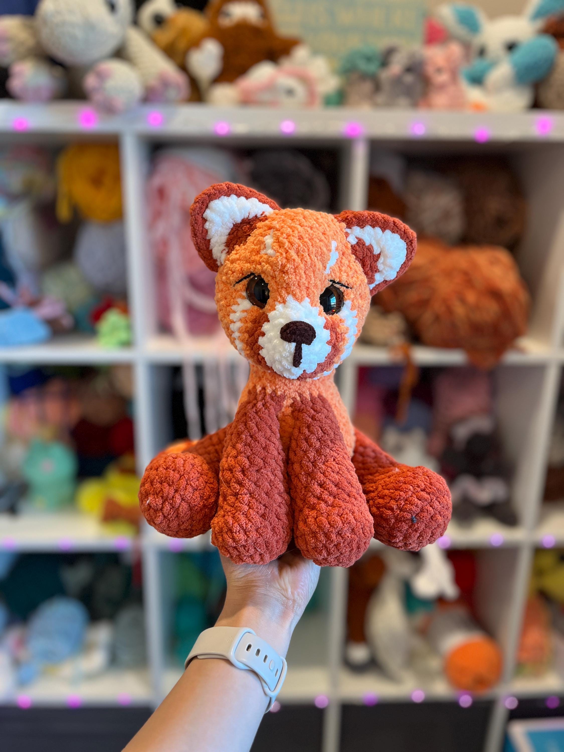 R2S Crochet Sitting Red Panda Desk Friend Handmade Birthday Gift Plushie Lover Movie Lover Gift