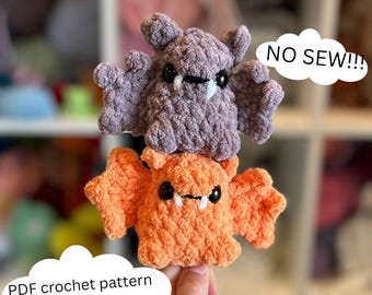 Buffy the Bat No Sew Crochet Pdf Pattern ONLY! Market Friendly Halloween Pattern no sew