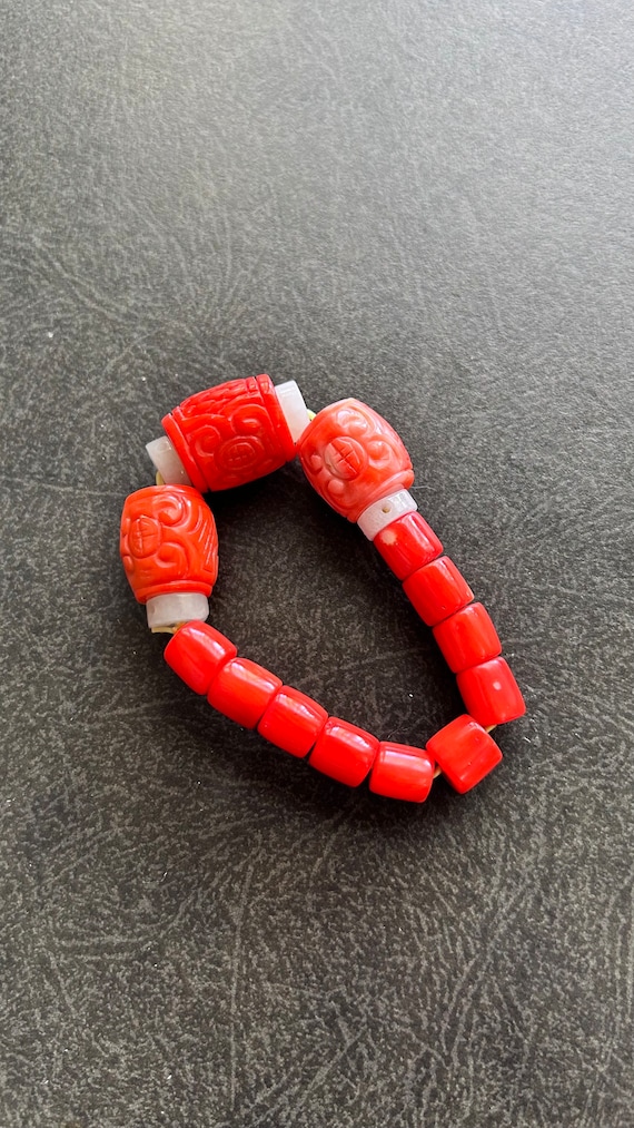 A well-designed and beaded coral bracelet