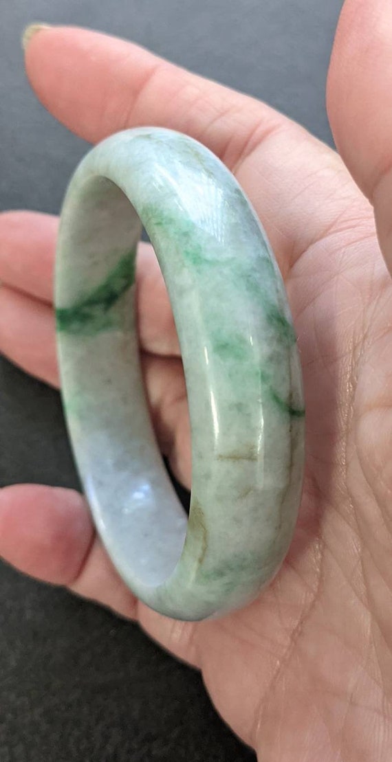 Grade A natural green jadeite bangle