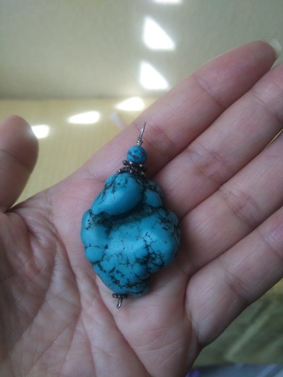 A Turquoise or Howlite Pendant - image 2