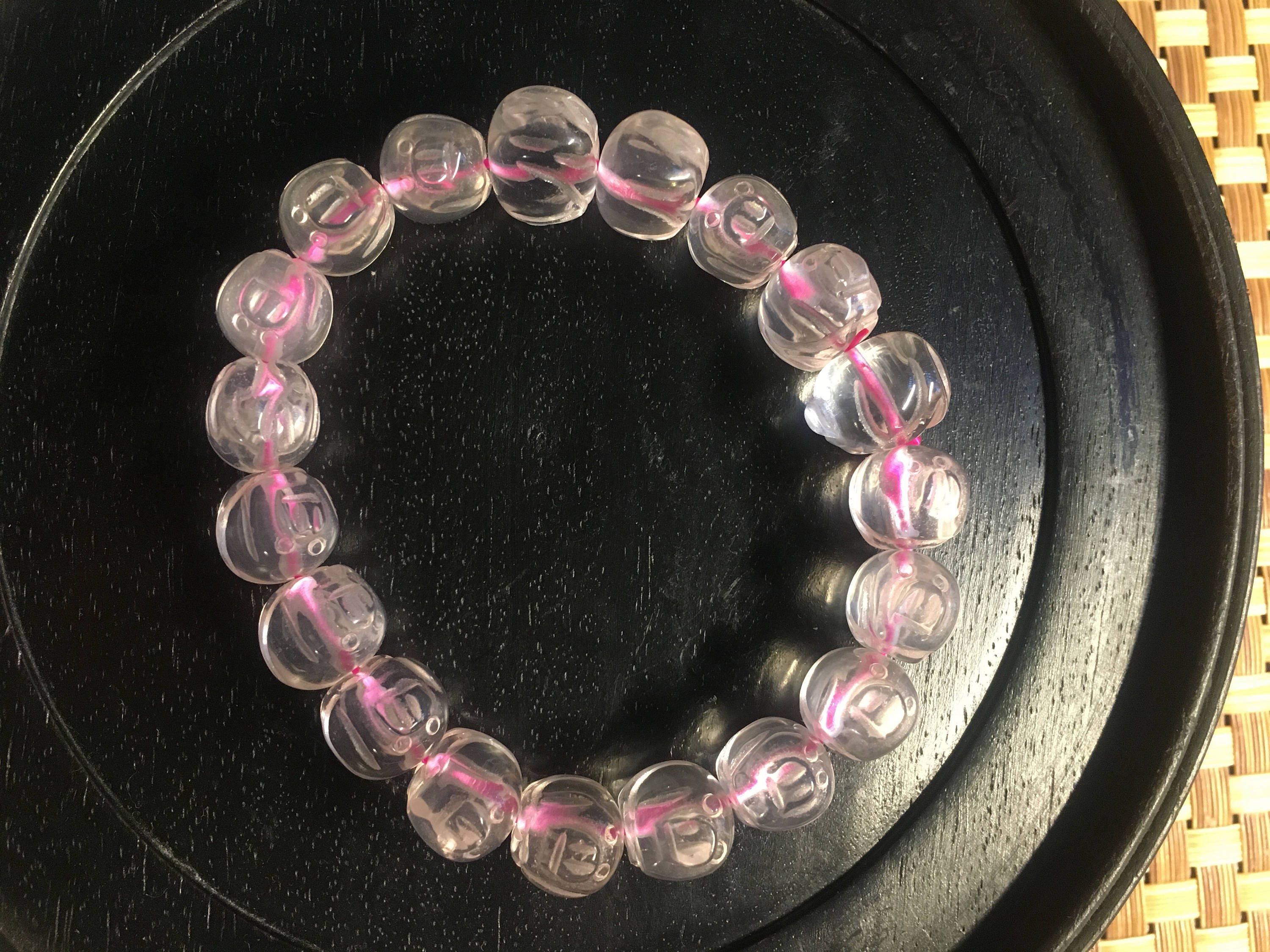 Handmade Rose Quartz Beads Bracelet Etsy