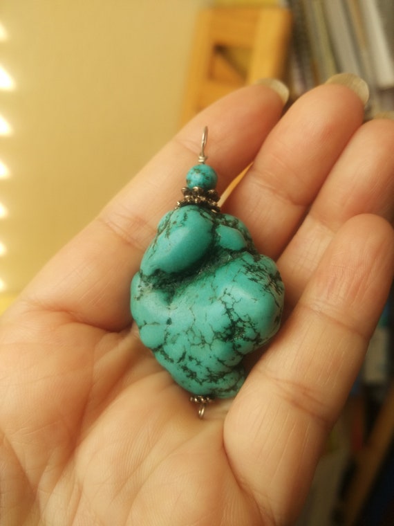 A Turquoise or Howlite Pendant - image 3