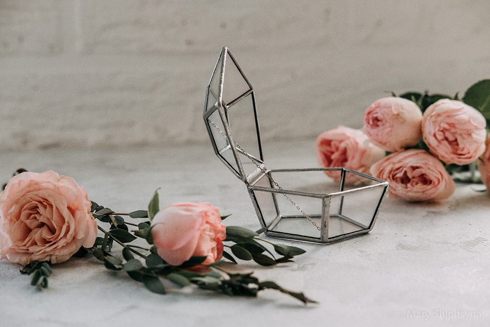 Mini Glass Box / Glass Ring Box /Wedding Ring Box / Summer Etsy