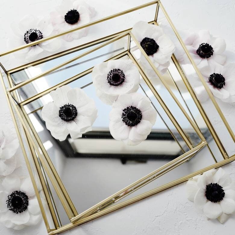 Set of 2 mirror trays decorative traysapartment warming Etsy