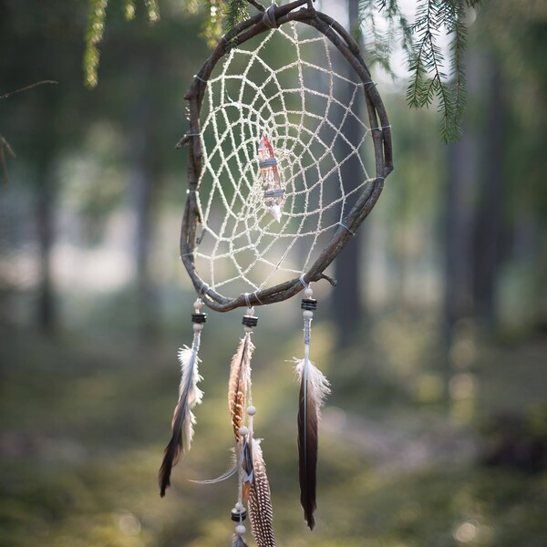 Capteur de rêve de cristal, Tenture murale dreamcatcher, Boho dreamcatcher, grandes dreamcatcher, Attrapeur de rêve amérindien, dreamcatcher Tribal