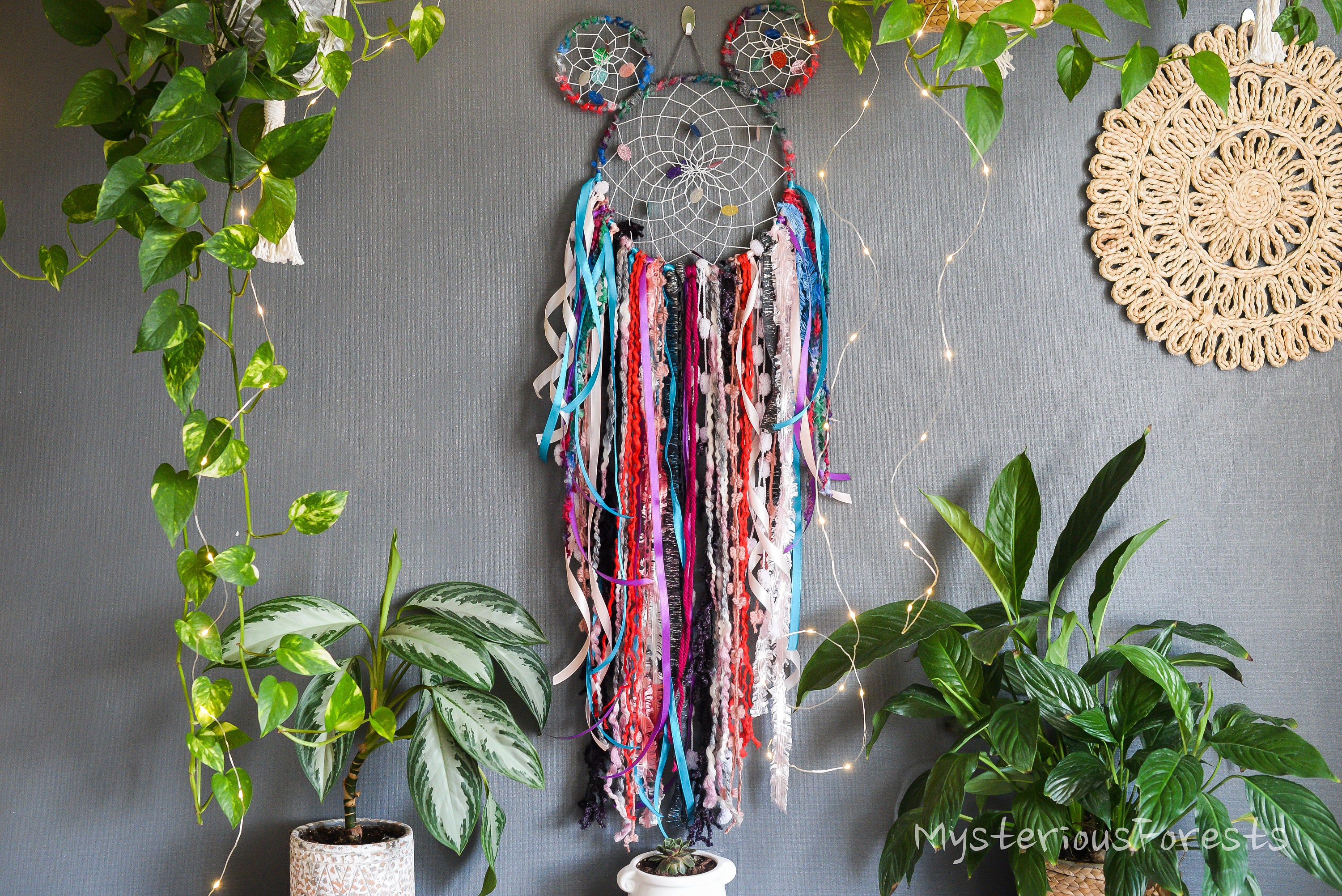 Kids dreamcatcher, Rainbow dreamcatcher, Mickey mouse dreamcatcher, Dream catcher, Dreamcatcher, Kids room decor, Dream catcher wall hanging