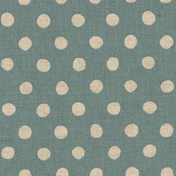 Sevenberry: Canvas Natural Dots, in Denim, SB-88185D2-5 DENIM by Sevenberry, for Robert Kaufman, sold by the 1/2 yard or the yard