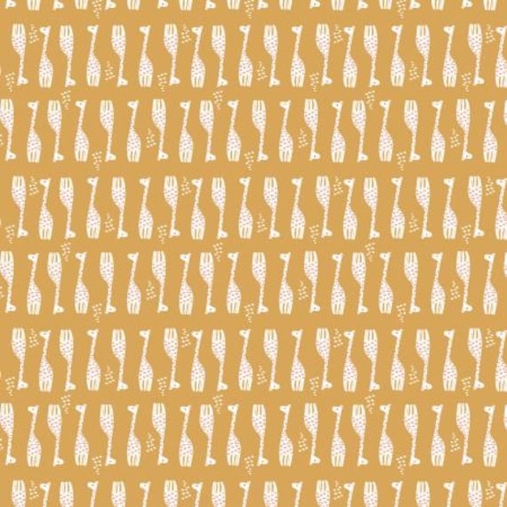 Wonderful World - Giraffe Parade - Morning Sunsrise Fabric Cotton+Steel, sold by the yard
