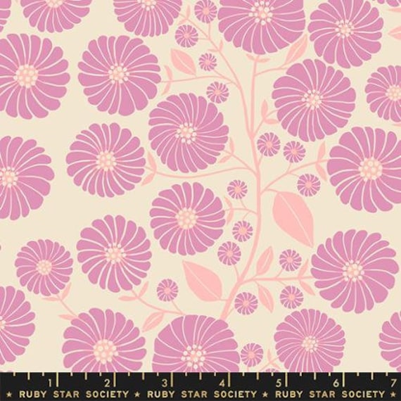 Floradora, Flowers, in Kiss, RS6019 12, Ruby Star Society, sold by the 1/2 yard or the yard