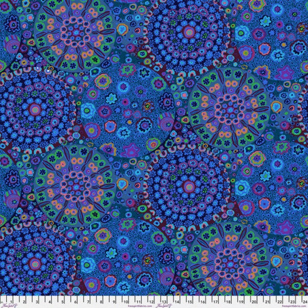 Quilt Backing Fabric, Millefiore, Blue, 108", Kaffe Quilt Backs, Kaffe Fassett for the Kaffe Fassett Collective, sold by the yard