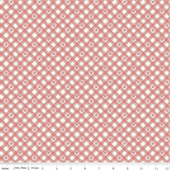 From The Heart by Sandy Gervais for Riley Blake, C10056 Cream,  Plaid, sold by the 1/2 yard or the yard