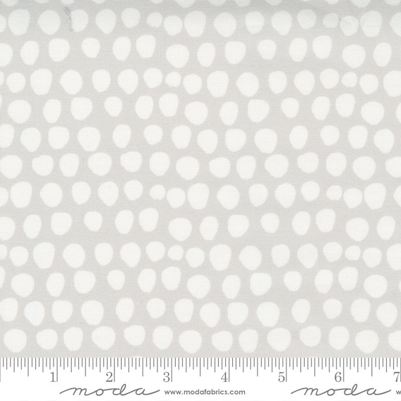 Little Ducklings, in Warm Grey and White dots, 25107 14 Moda, By Paper And Cloth, Sold by the 1/2 yard or the yard