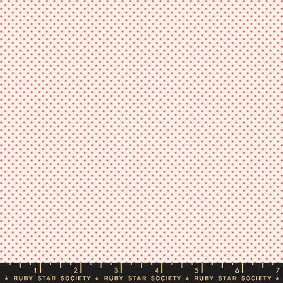 Ooh Lucky Lucky, Mini Dot Dots Ditsy Blenders, in Natural/Pink, RS4102 11, By Alexia Abegg, for Ruby Star, sold by the 1/2 yard or the yard