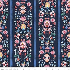 Down the Rabbit Hole, Mad Stripe in Navy, C12942-Navy, by Jill Howarth, for Riley Blake Design, sold by the 1/2 yard or the yard