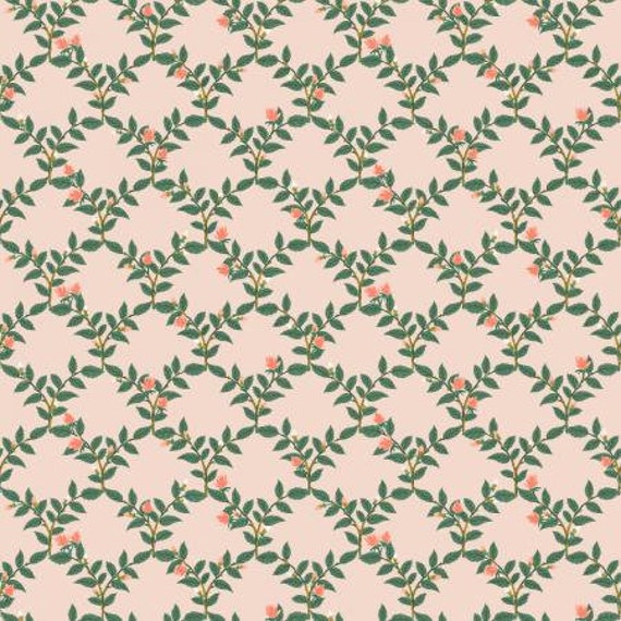 Bramble, Arbor Rose, Blush Metallic Fabric, RP908-BU1M, Rifle Paper Co, Cotton + Steel, RJR, Sold by the 1/2 yard or the yard