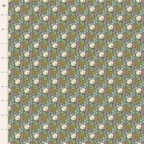 Sanctuary, Cottonfield, in Greygreen, Tilda Fabrics, sold by the yard