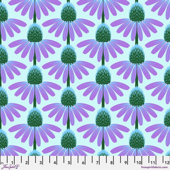 Echinacea, in Grape, Love Always, AM, by Anna Maria, for FreeSpirit Fabrics, sold by the 1/2 yard or the yard
