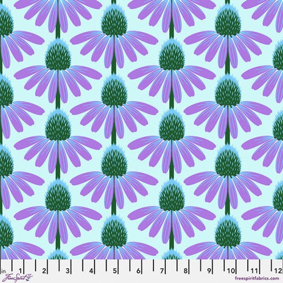 Echinacea, in Grape, Love Always, AM, by Anna Maria, for FreeSpirit Fabrics, sold by the 1/2 yard or the yard