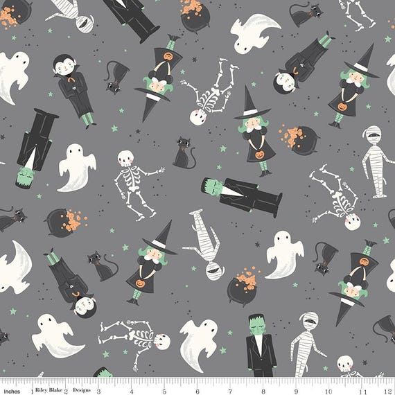 Frank and Friends Main Gray, by My Mind's Eye, Riley Blake designs, sold by the yard