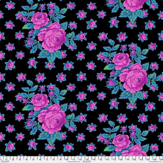 Rosie, in Cool, By Kaffe Fassett, for the Kaffe Fassett Collective, PWGP212.COOL, February 2026, FreeSpirit Fabrics, sold by the yard