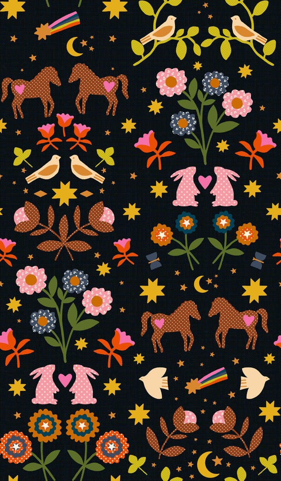 Mystic Fable, by Alexia Abegg, Soft Black, RS4144 16, Ruby Star, sold by the yard