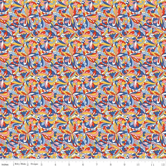 Liberty Summer Fair, Kaleidoscope A, 01667504A, Liberty Fabrics, Riley Blake Designs, sold by the yard