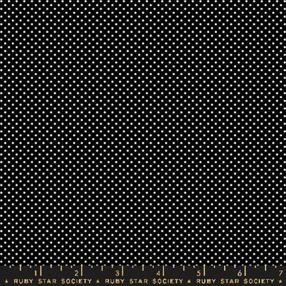 Ooh Lucky Lucky, Mini Dot Dots Ditsy Blenders, in Black/White, RS4102 19, By Alexia Abegg, for Ruby Star, sold by the 1/2 yard or the yard