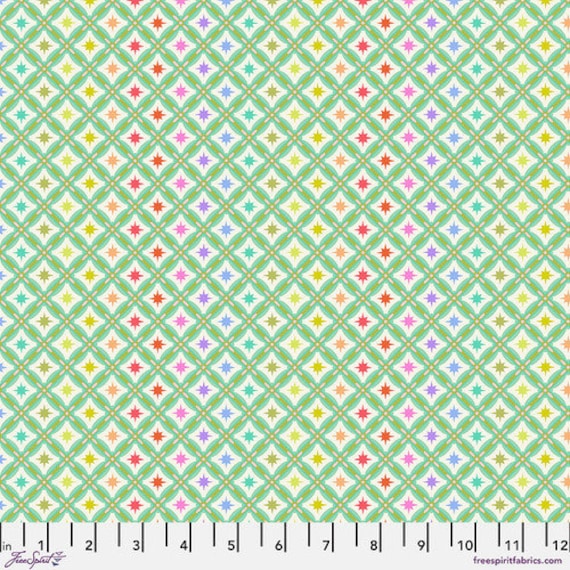 ROAR! Stargazer - Mint, PWTP228.MINT, by Tula Pink, for FreeSpirit, sold by the 1/2 yard or the yard