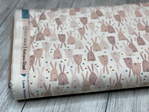 Dear Friends - Love in the Air - Blush Unbleached Fabric-  AE101-BL1U- Cotton and Steel- Sold by the 1/2 yard or the yard